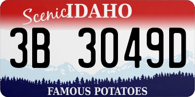 ID license plate 3B3049D
