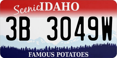 ID license plate 3B3049W
