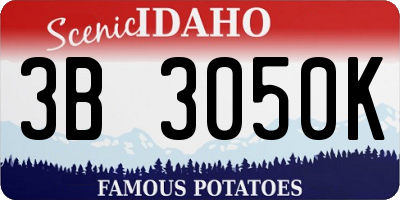 ID license plate 3B3050K