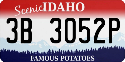 ID license plate 3B3052P