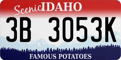 ID license plate 3B3053K
