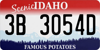 ID license plate 3B3054D