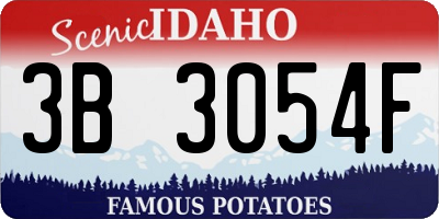 ID license plate 3B3054F