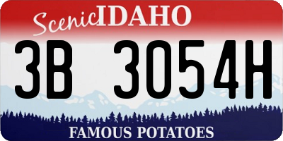 ID license plate 3B3054H
