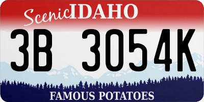 ID license plate 3B3054K
