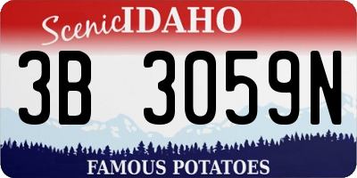 ID license plate 3B3059N
