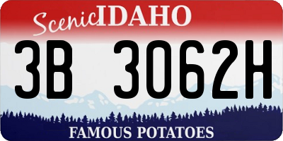 ID license plate 3B3062H