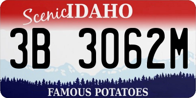 ID license plate 3B3062M