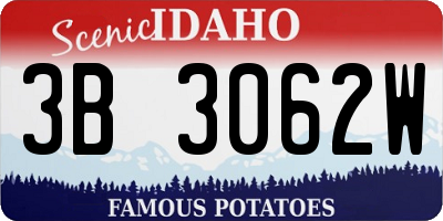 ID license plate 3B3062W
