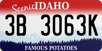 ID license plate 3B3063K