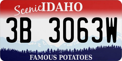 ID license plate 3B3063W