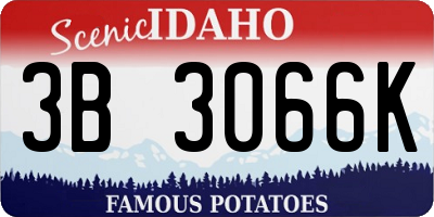 ID license plate 3B3066K