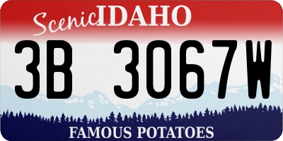 ID license plate 3B3067W