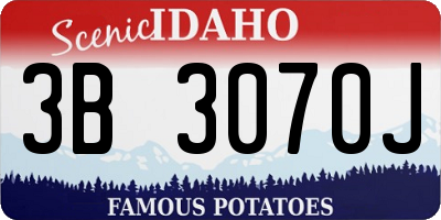 ID license plate 3B3070J