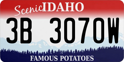 ID license plate 3B3070W