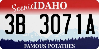 ID license plate 3B3071A