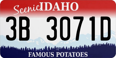 ID license plate 3B3071D