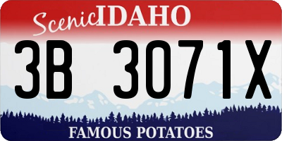 ID license plate 3B3071X