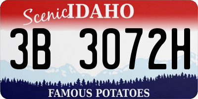 ID license plate 3B3072H