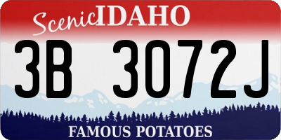 ID license plate 3B3072J