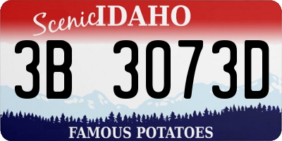 ID license plate 3B3073D