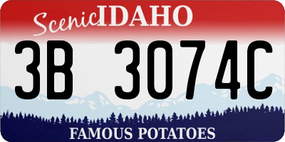 ID license plate 3B3074C