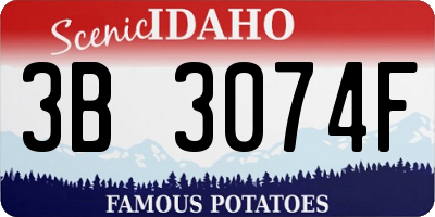 ID license plate 3B3074F
