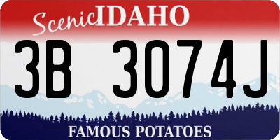 ID license plate 3B3074J