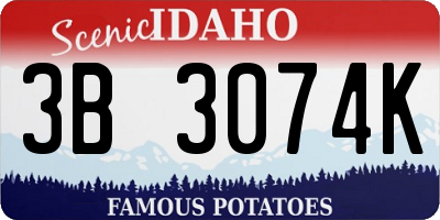 ID license plate 3B3074K
