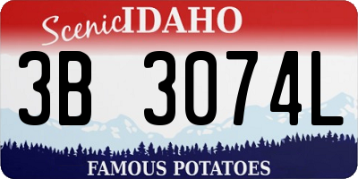 ID license plate 3B3074L