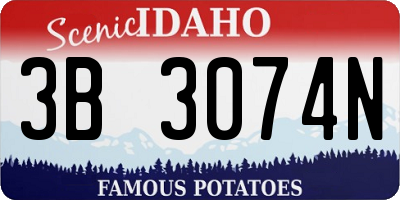 ID license plate 3B3074N