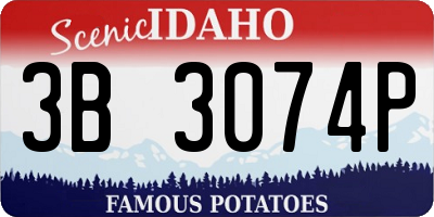 ID license plate 3B3074P