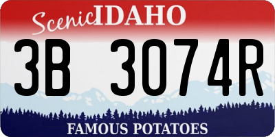 ID license plate 3B3074R