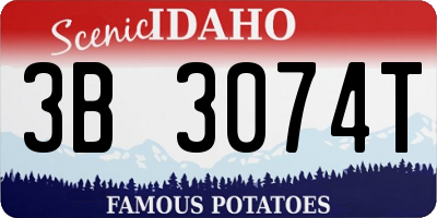 ID license plate 3B3074T