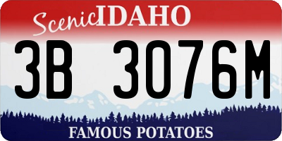 ID license plate 3B3076M