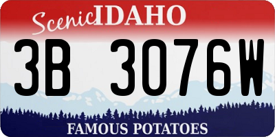 ID license plate 3B3076W