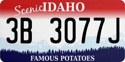 ID license plate 3B3077J