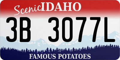 ID license plate 3B3077L