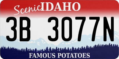 ID license plate 3B3077N