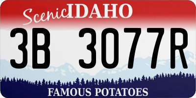ID license plate 3B3077R