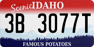 ID license plate 3B3077T