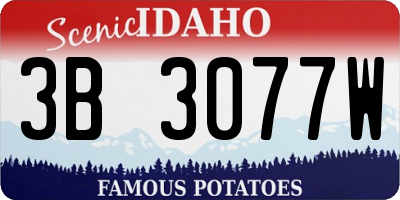 ID license plate 3B3077W