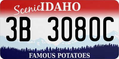 ID license plate 3B3080C