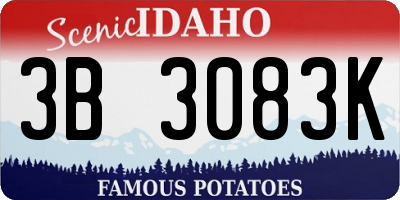 ID license plate 3B3083K