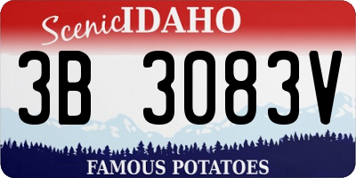 ID license plate 3B3083V