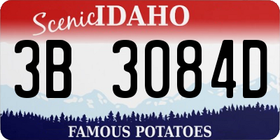 ID license plate 3B3084D