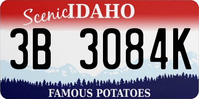 ID license plate 3B3084K