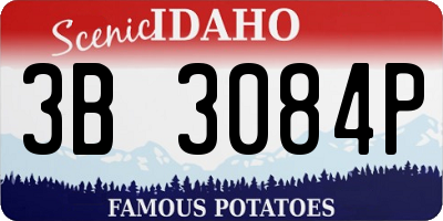 ID license plate 3B3084P
