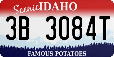 ID license plate 3B3084T