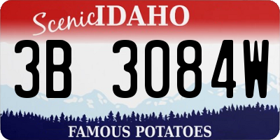 ID license plate 3B3084W